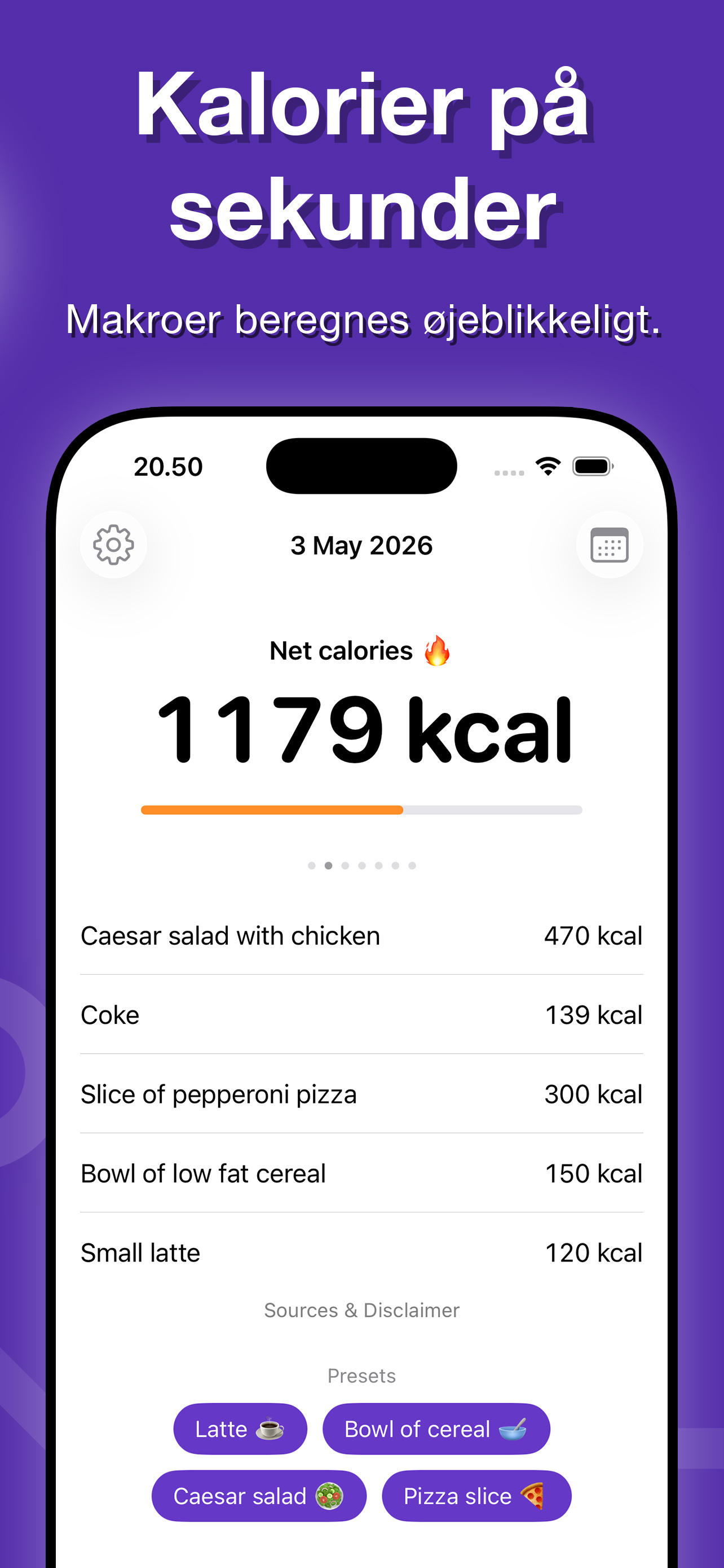 CalSum app screenshot