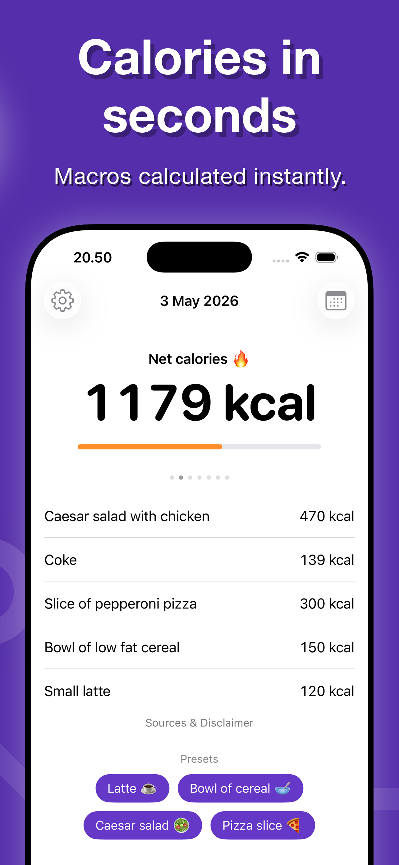 CalSum app screenshot